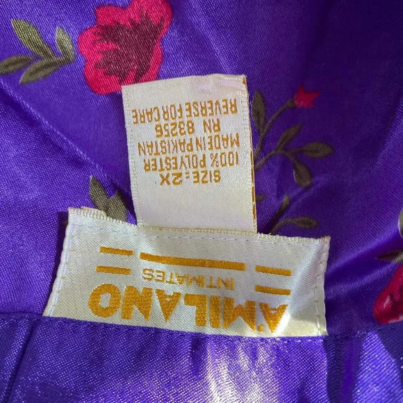 VTG Boho Amilano Intimates Floral Lightweight Casual Top Blouse Women Plus Sz 2X - Picture 4 of 5